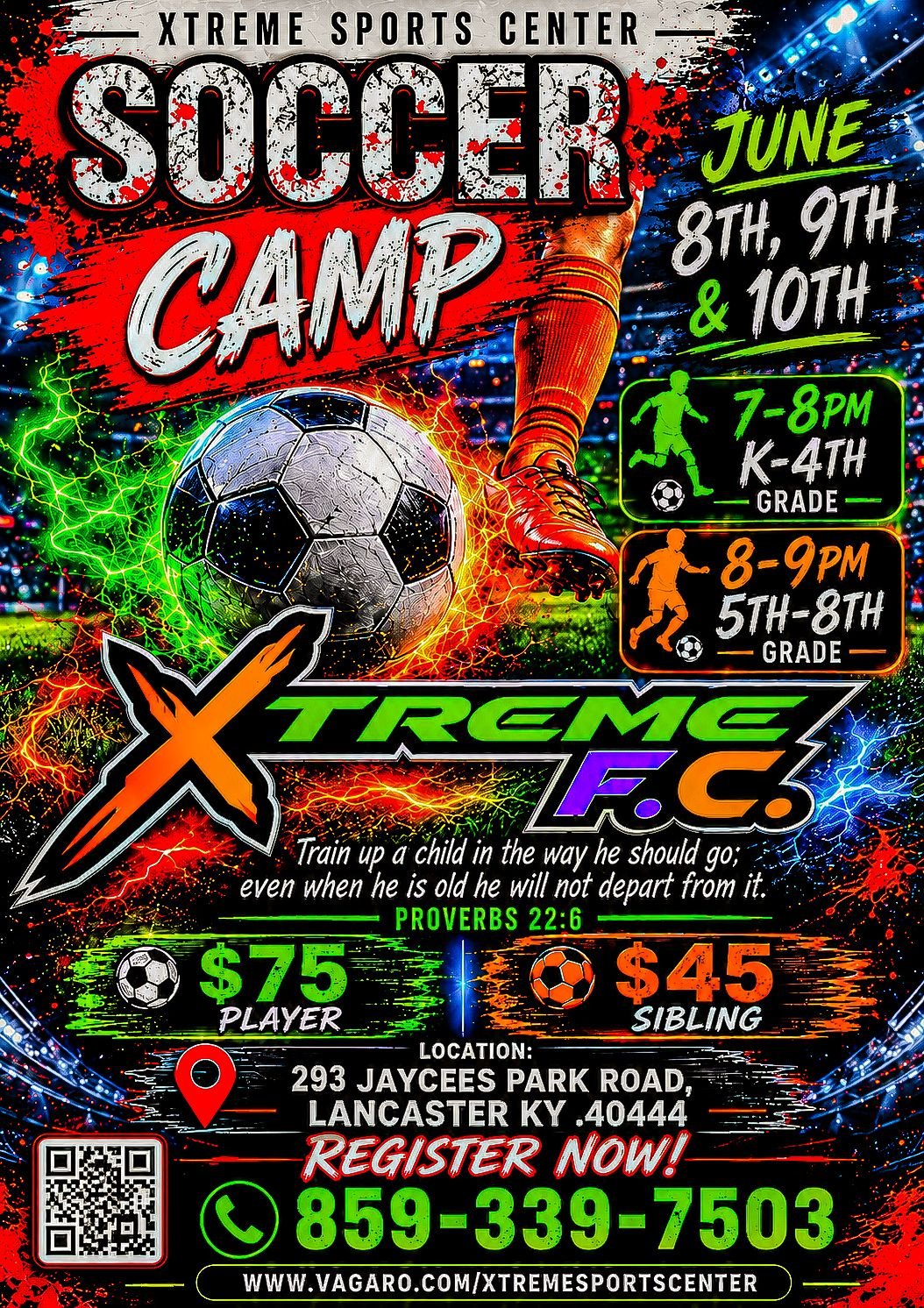 Xtreme F.C. soccer camp in Stanford and Garrard location