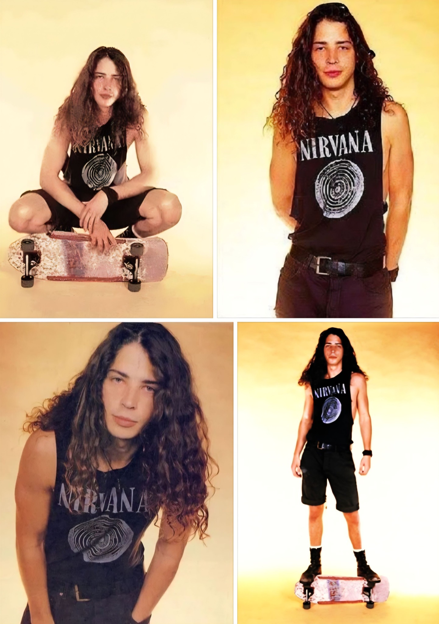 Young Chris Cornell in 1989 Nirvana shirt photos