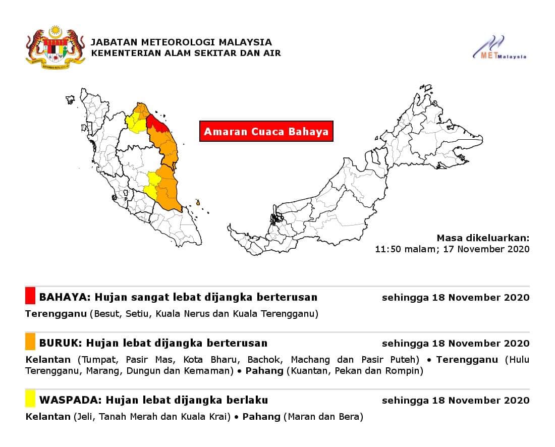 Amaran Cuaca Bahaya Zon Merah Hujan Terengganu Voice Facebook