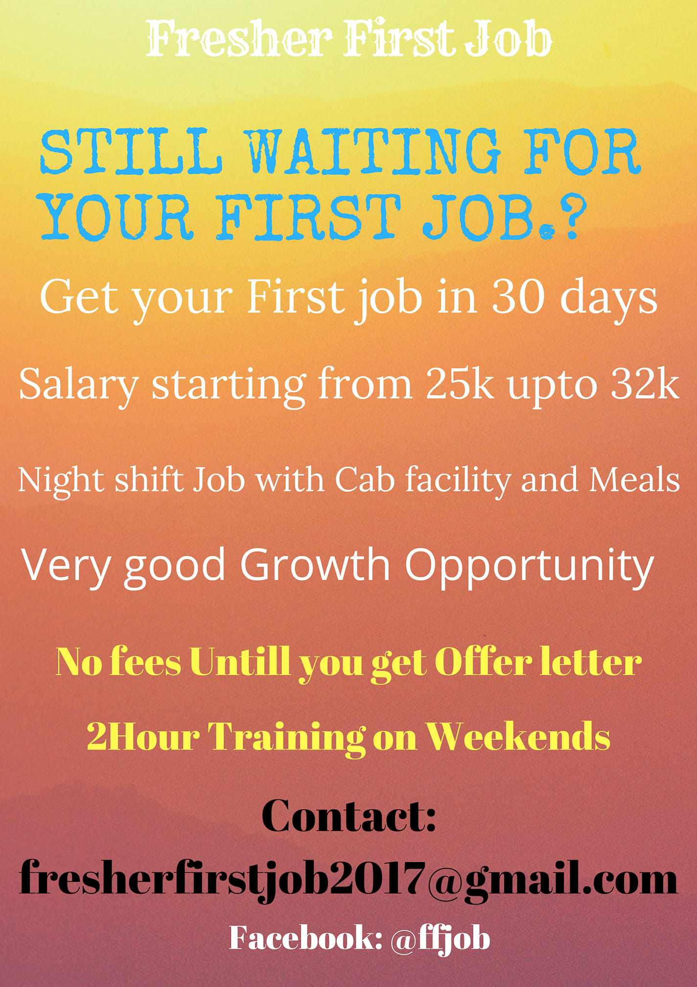 Fresher First Job