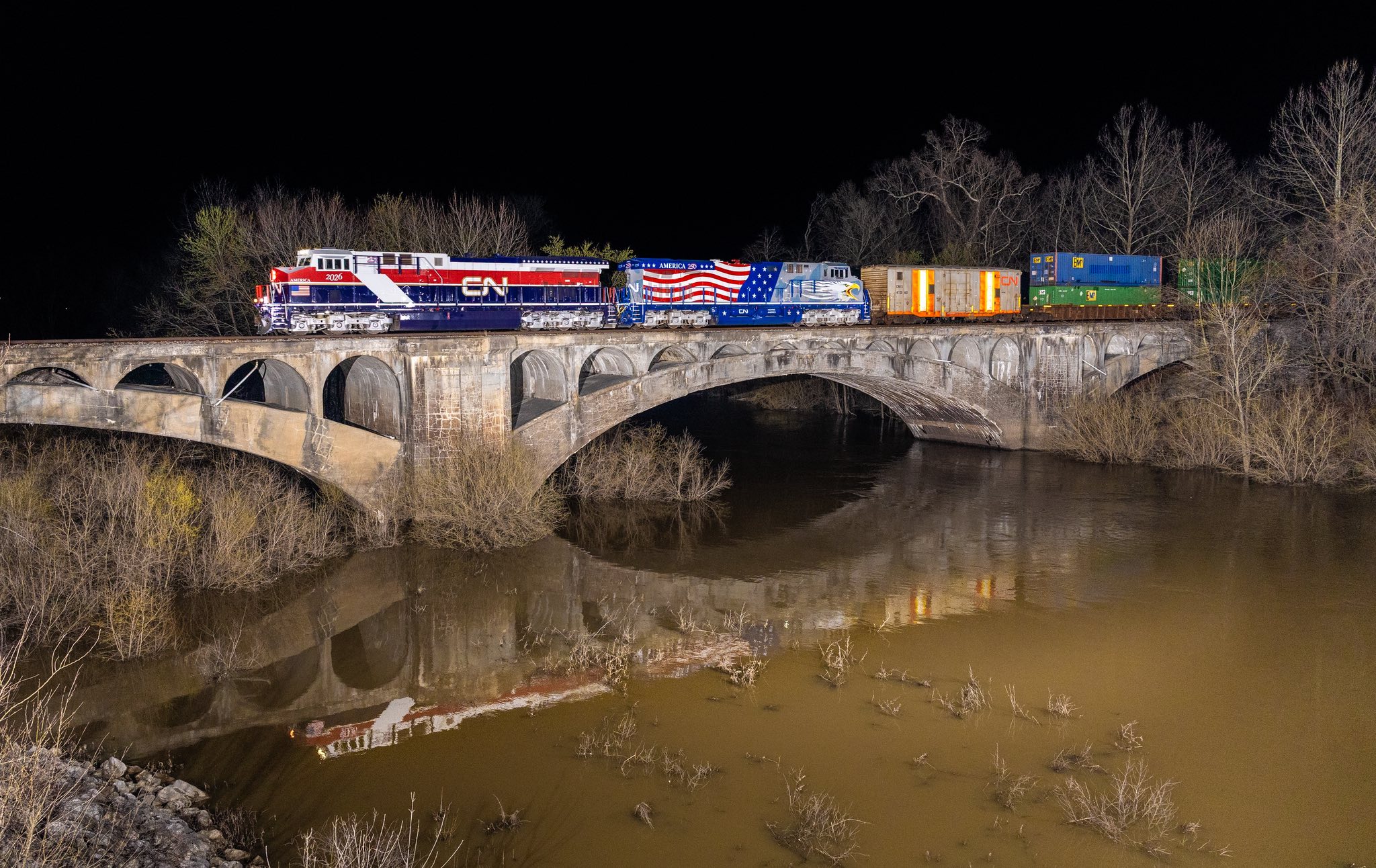 CN Z194 train debuts America 250 design