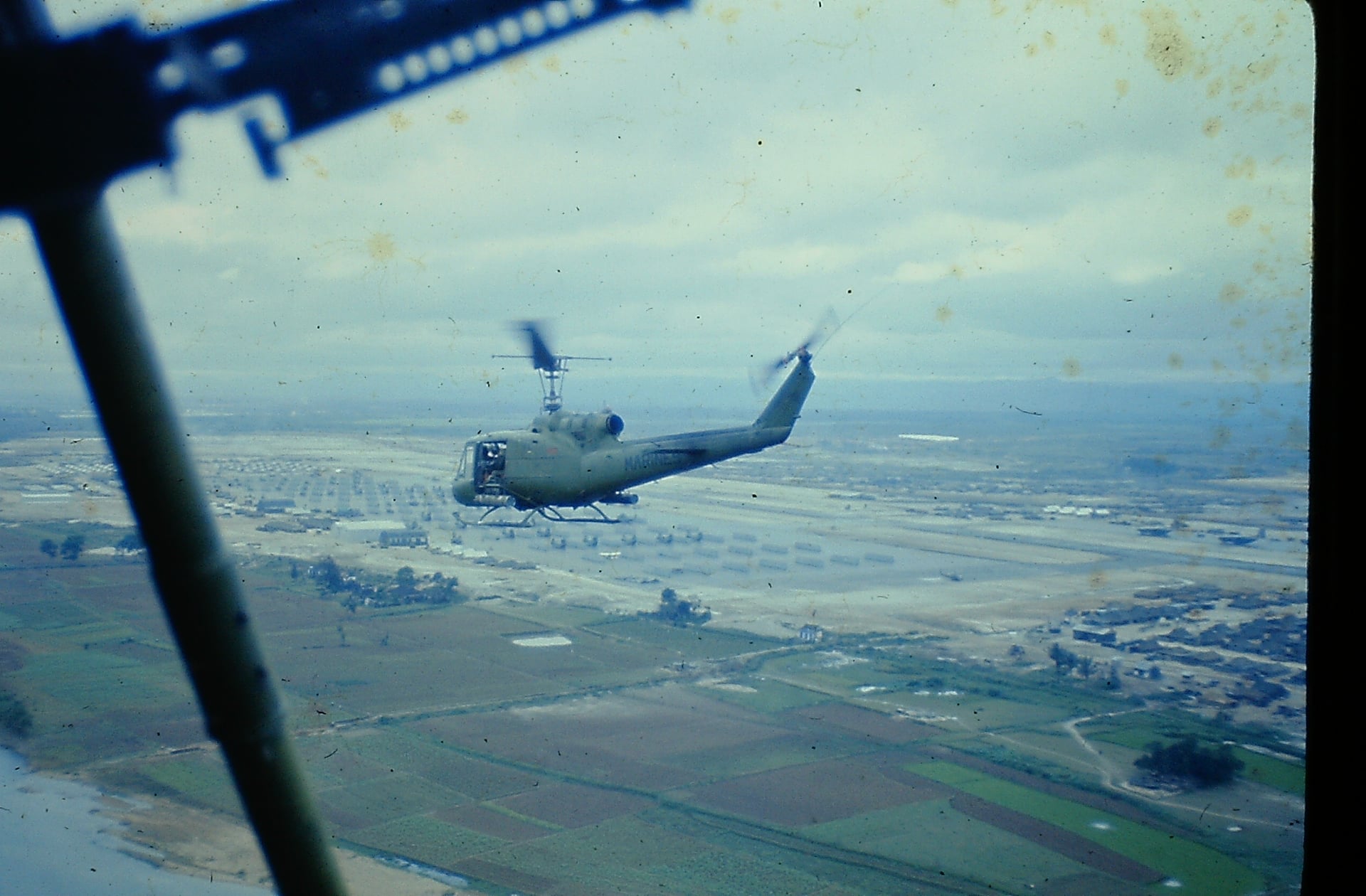 This photo taken by a Navy Corpsman who was flying in a 34