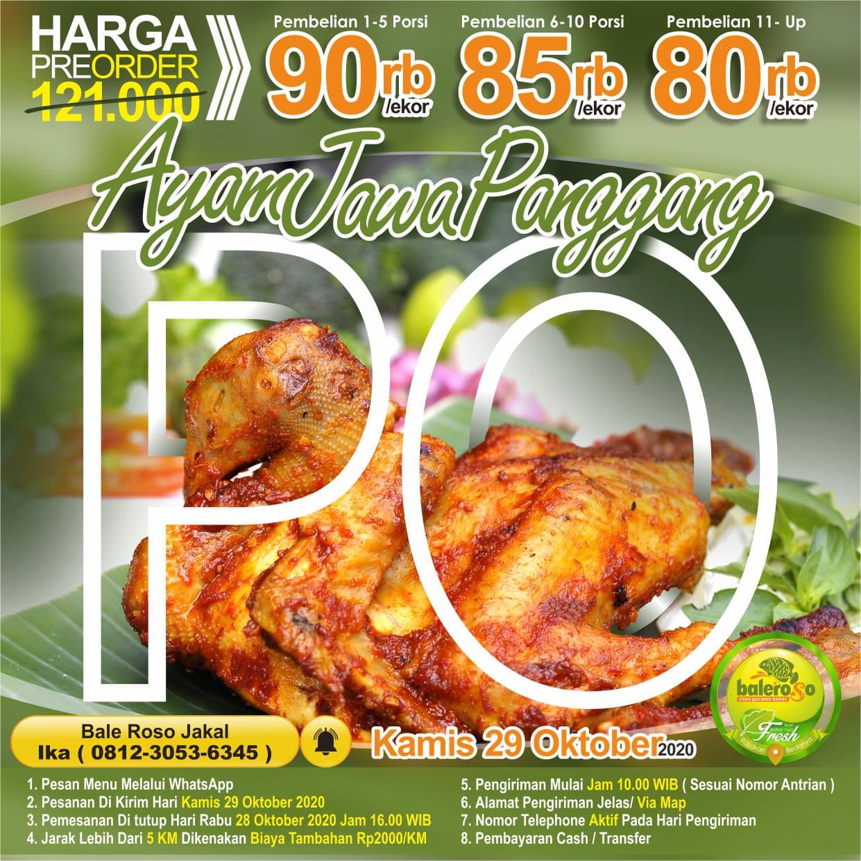 BALE ROSO RESTO - MENU pre Order Ayam Jawa Panggang mulai... | Facebook