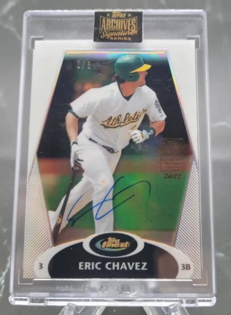 Falling for Topps Archives Signature Series with Eric Chavez 1/1 auto