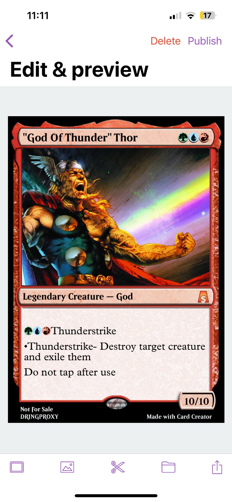 thor mtg card Thor, God of Thunder (Borderless) (0369) (Marvel Super Heroes) prowess (Whenever you cast a noncreature spell Thor, Dio del Tuono MTG