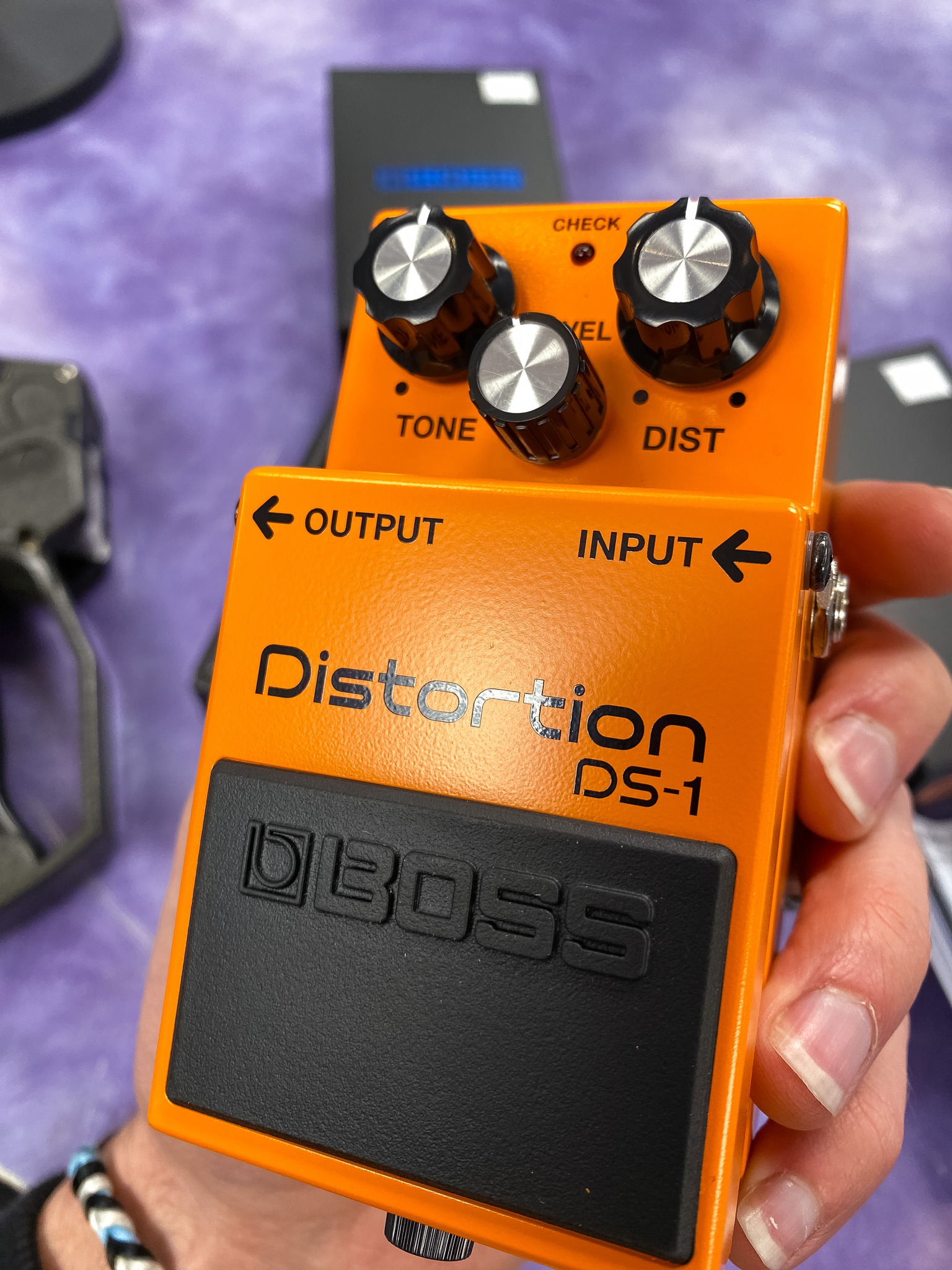 Modded BOSS DS-1 distortion pedal with twin drive