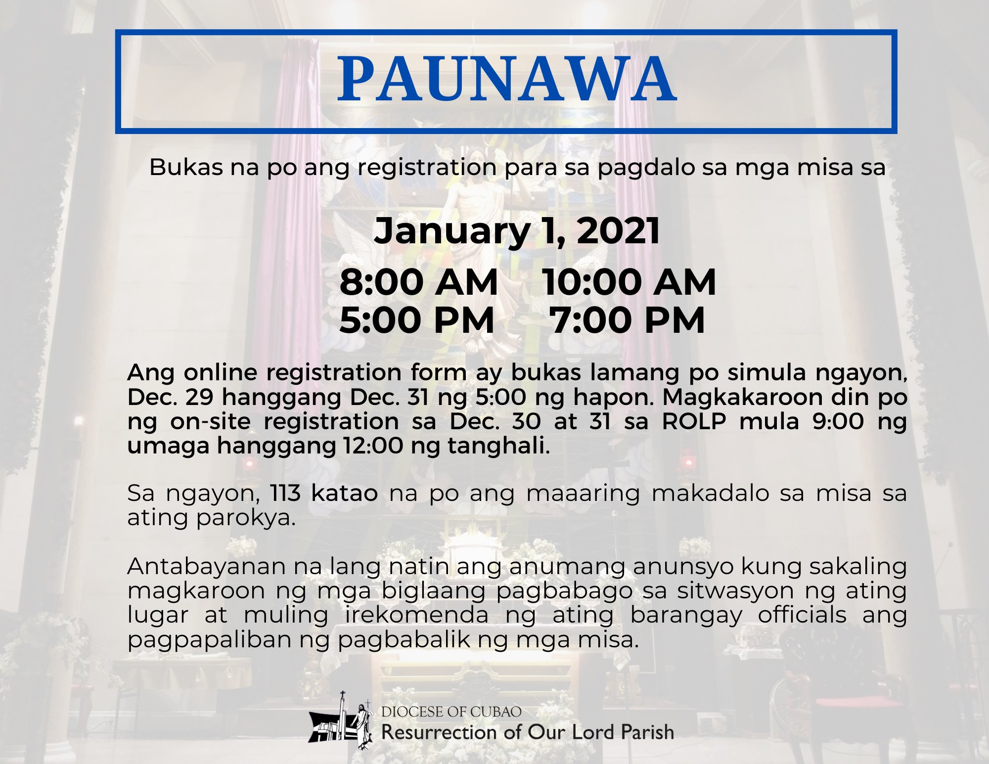 Mga... - Resurrection of Our Lord Parish (ROLP) - Paltok | Facebook