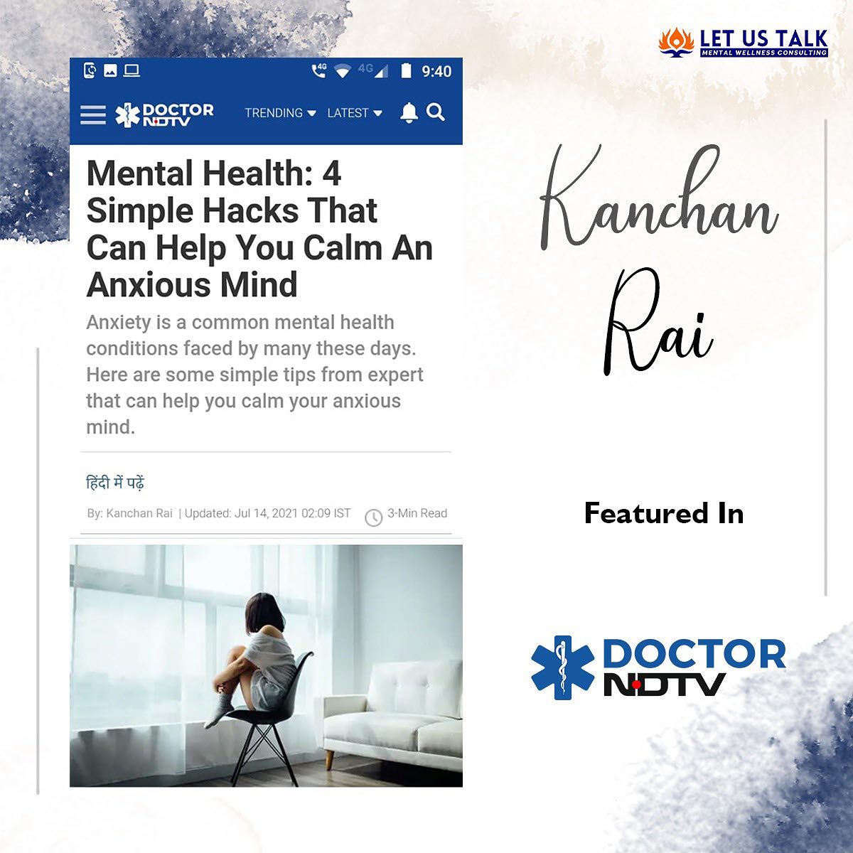 Let Us Talk - Meet our founder and coach – Kanchan Rai in... | Facebook