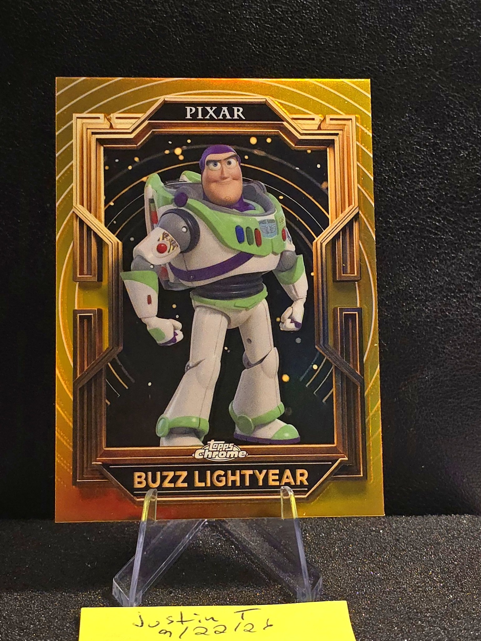 2025 Topps Chrome Pixar Gold Buzz Lightyear Trading Card #2 for Sale
