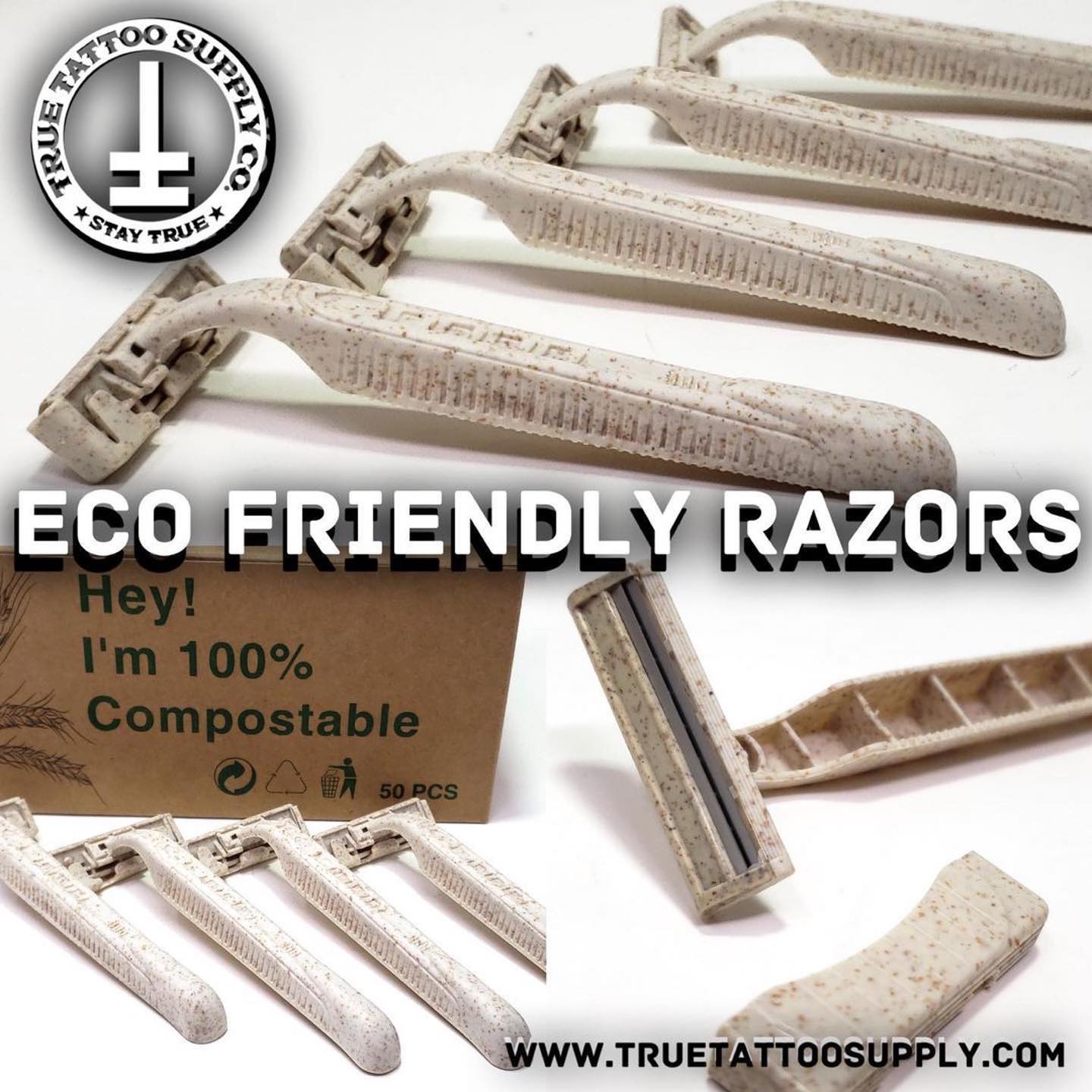 ♻️ Eco friendly disposable razors are... - True Tattoo Supply