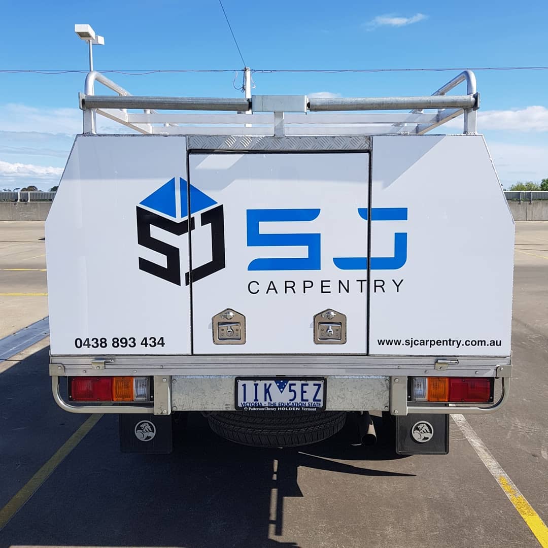 New signage on the work rig... - Sj carpentry services