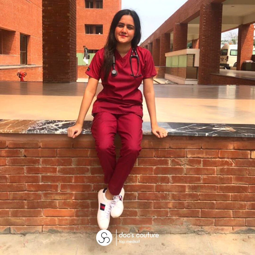 Doc’s - Dr. Maria Rasheed, slaying in Burgundy Straight Pants Scrubs ...