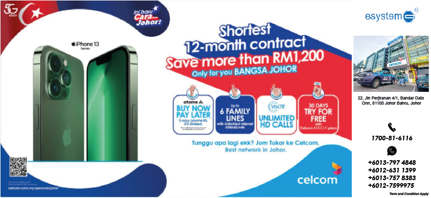 Esystem - Special for BANGSA JOHOR🔴🔵 Save up to RM1200 with 12 months ...
