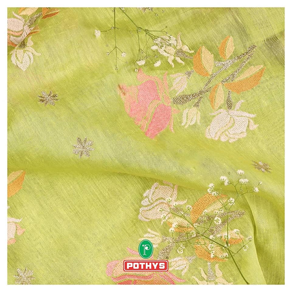 Pothys - BADGE OF GOOD LUCK Experience the rustic charm of this Organza ...