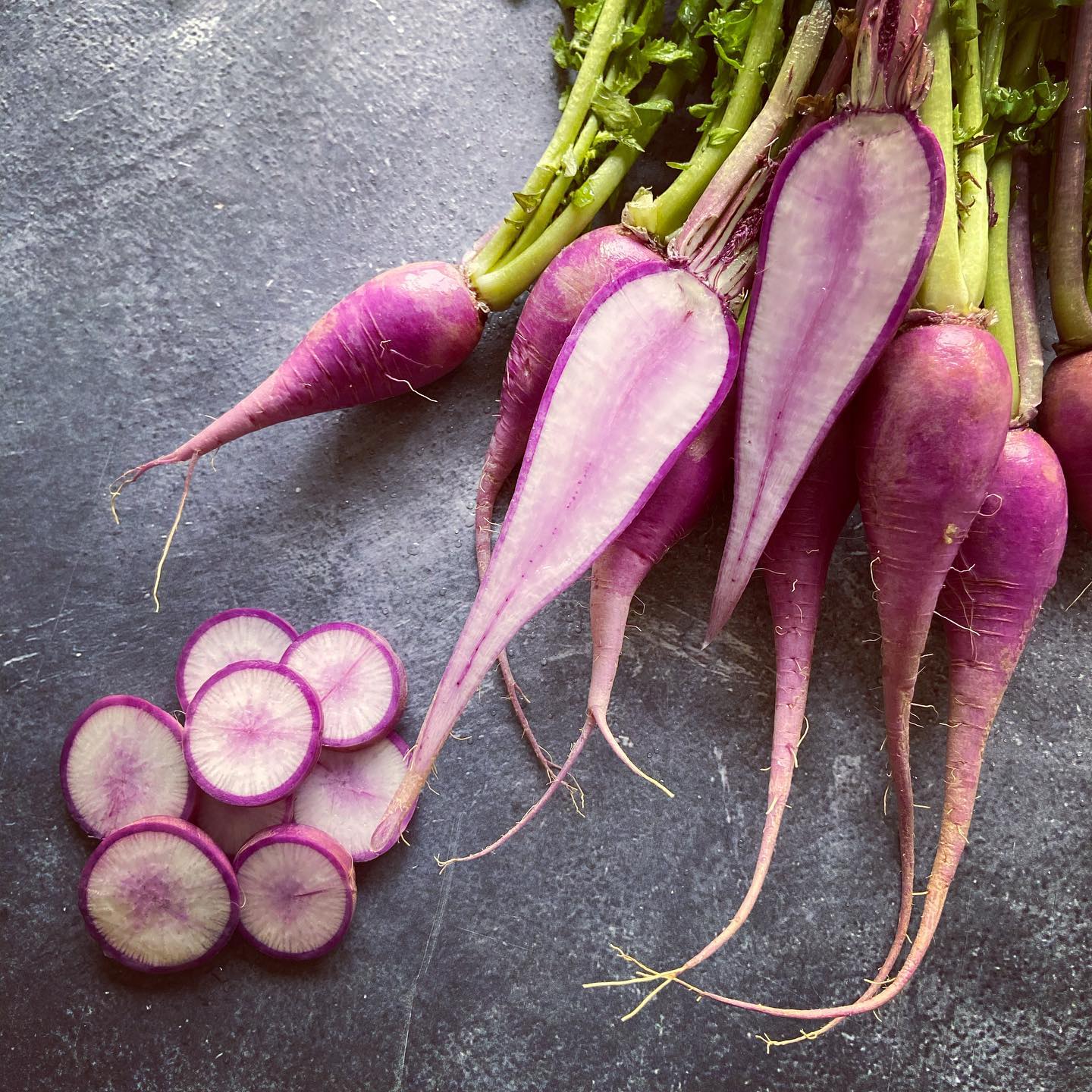 Spicy purple ninja radish for salads and tacos