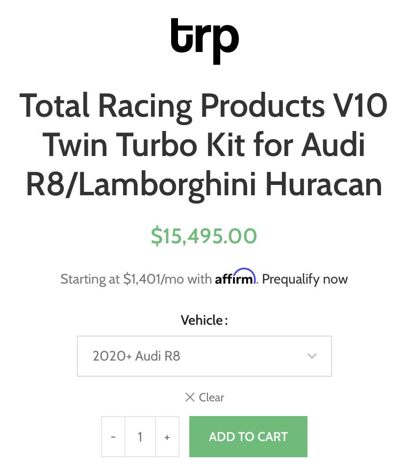 Our turbo kit for the V10 platform... - Total Racing Products | Facebook