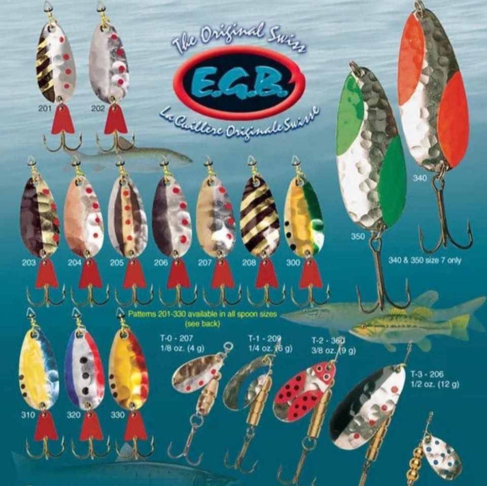 egb swiss made fishing lure Blinkers EGB Spoon Size 3 (3/8oz)