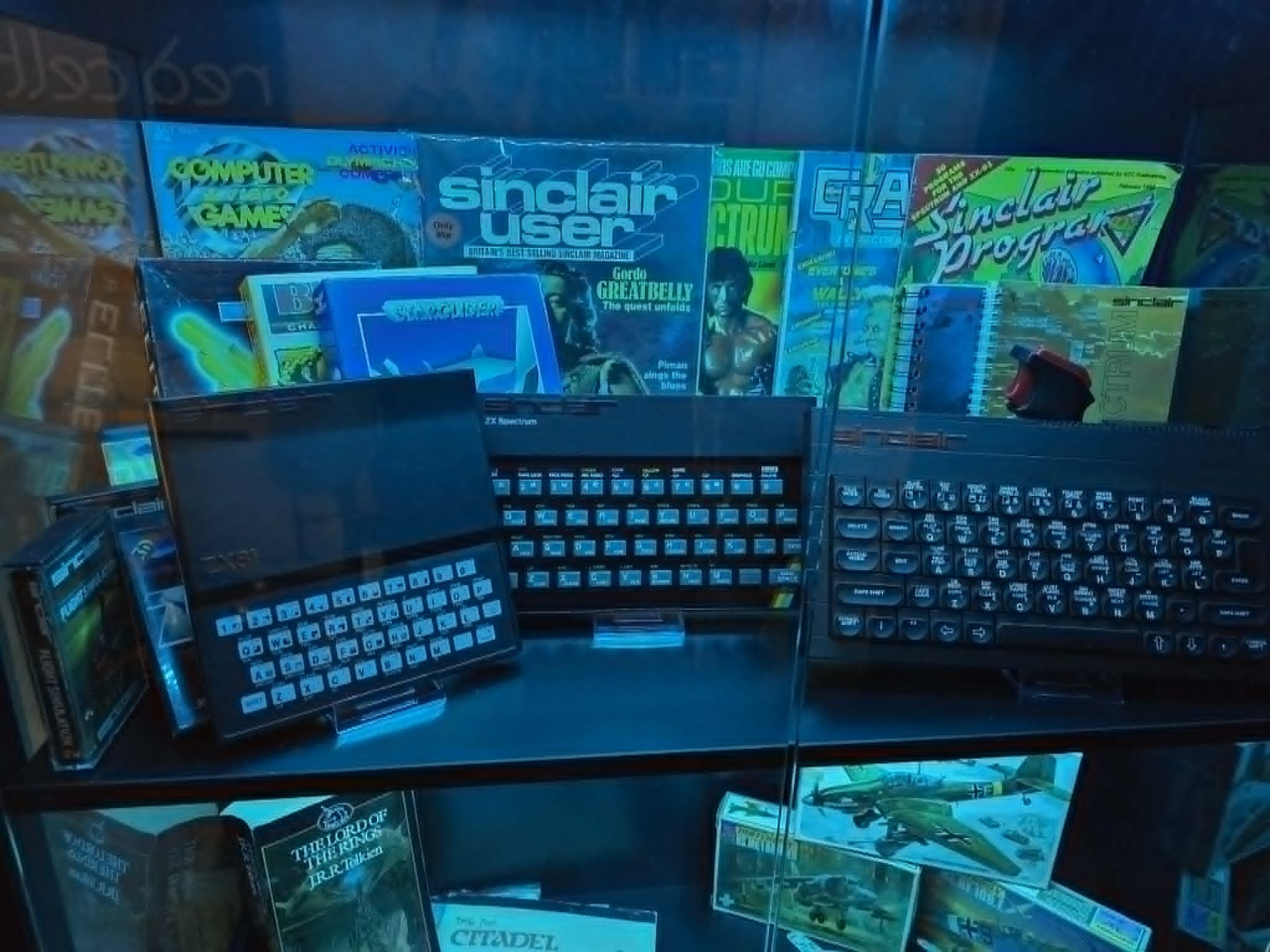Vintage ZX Spectrum computers on display