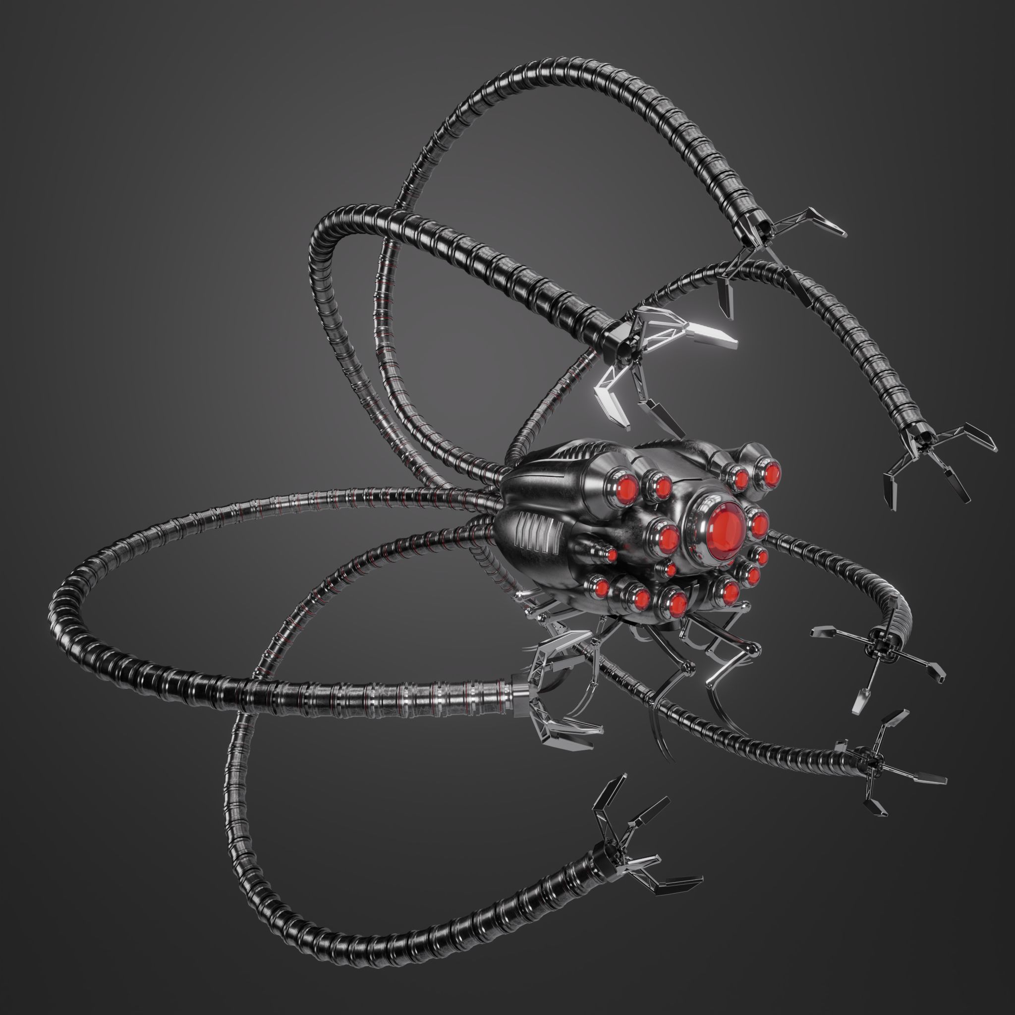 A 3D model of The Sentinel machine from The Matrix movies. Modeled 