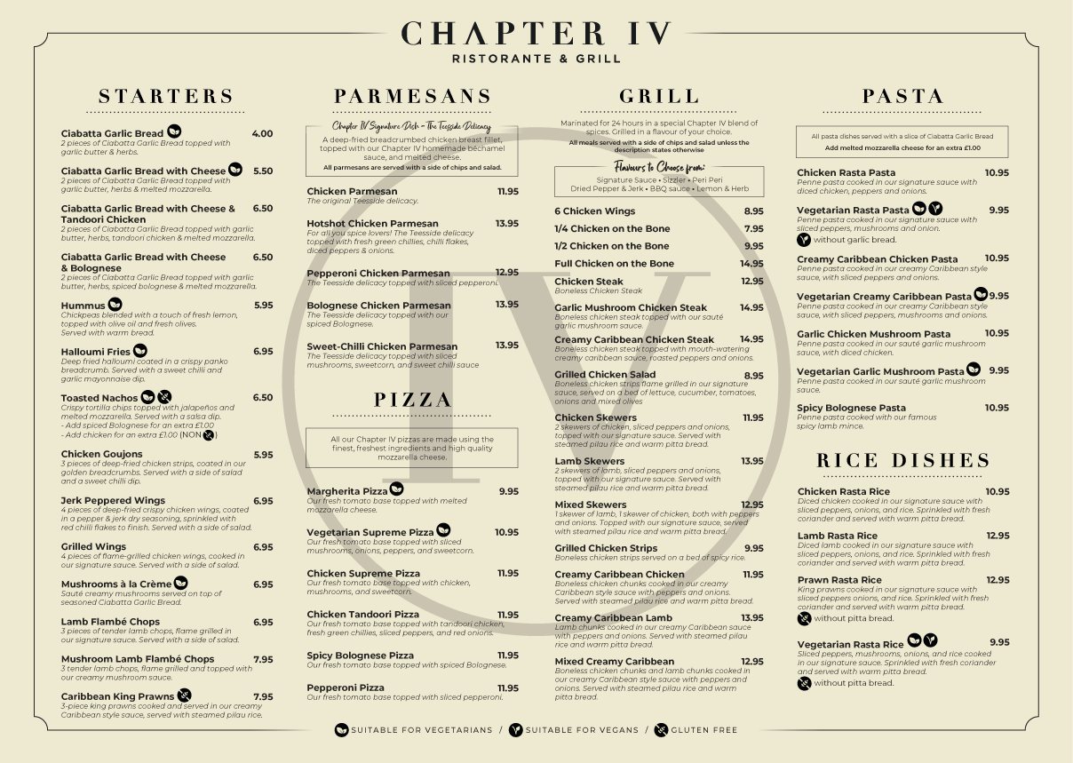 Chapter IV - Our Menu with dietary requirements... | Facebook