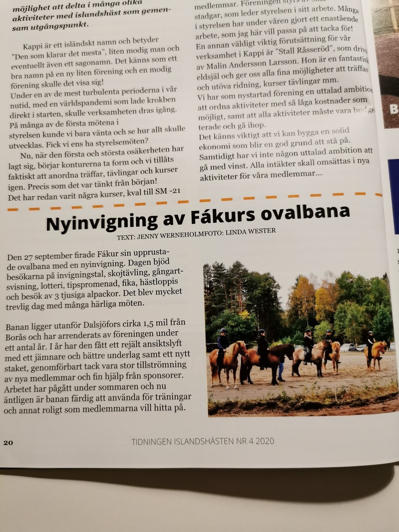 Fákur Islandshästförening - Liten notis om nyinvigningen av banan i nya ...