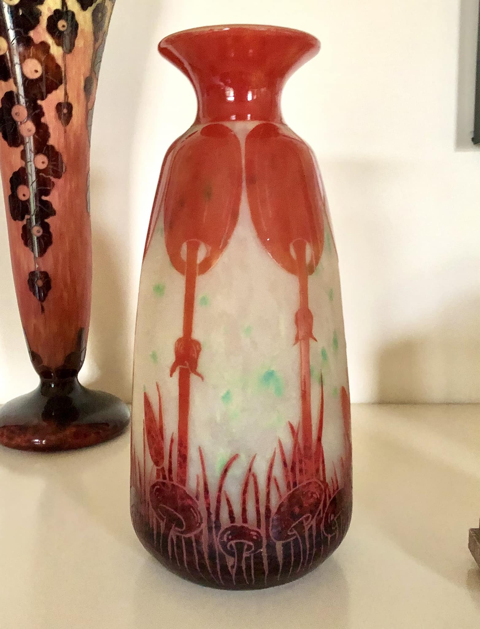 Le Verre Francais art deco vase Coprins