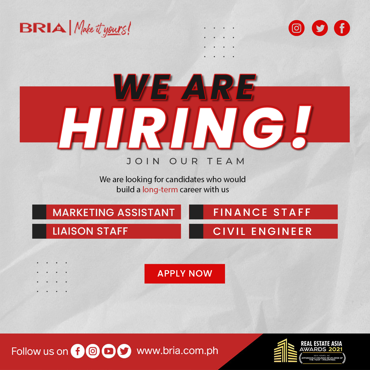 Want to work somewhere awesome and fun?... - Bria Homes, Inc. | Facebook