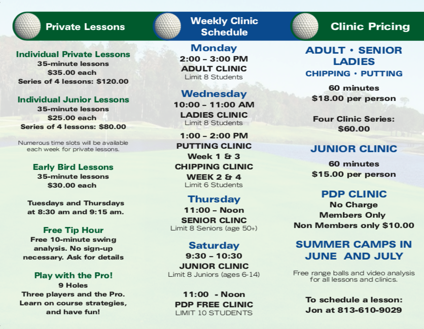 Golf Lessons with Jon | Palm Harbor FL