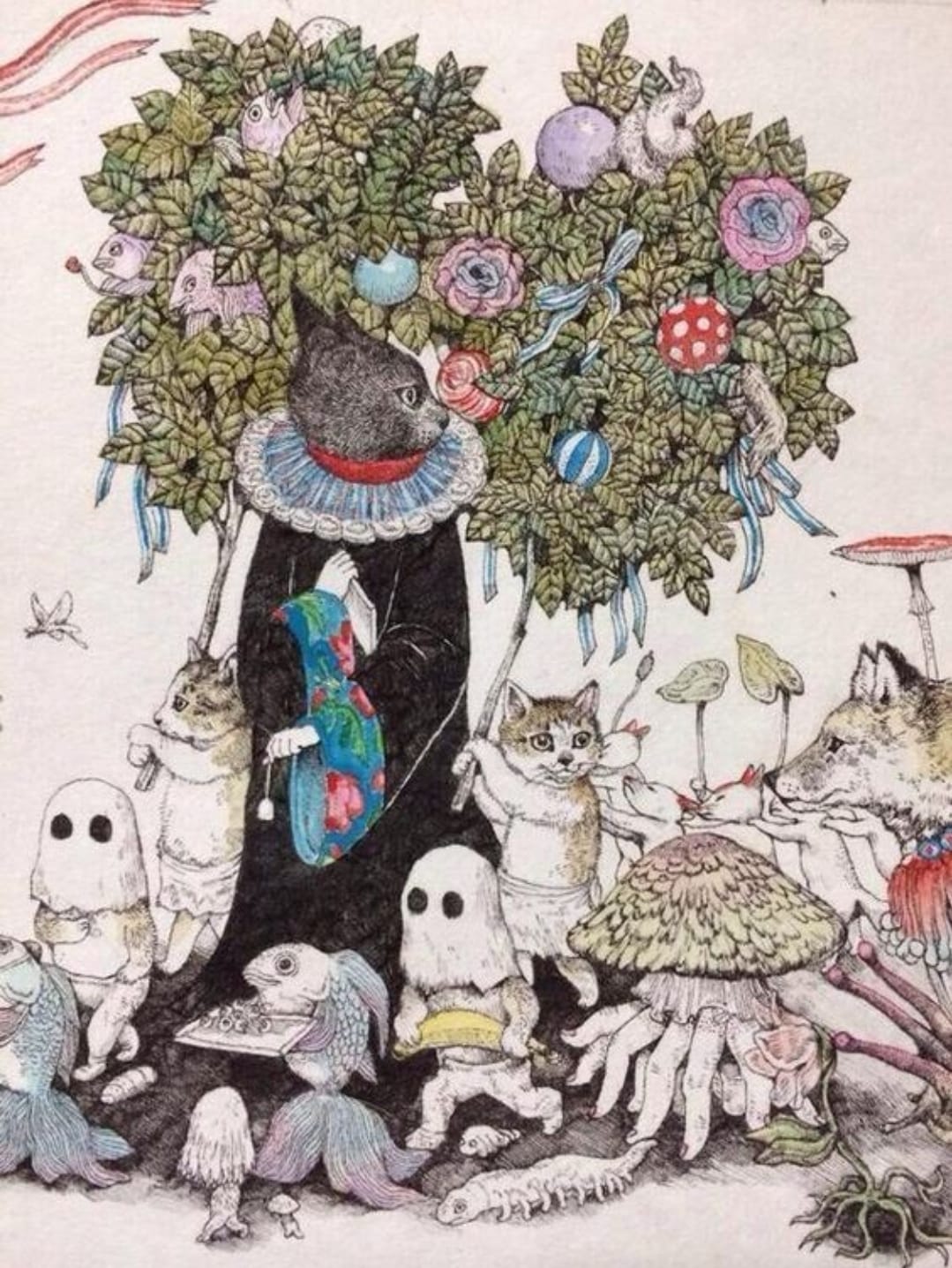 Hiraguchi 複製画 yuuko 猫のアート作品