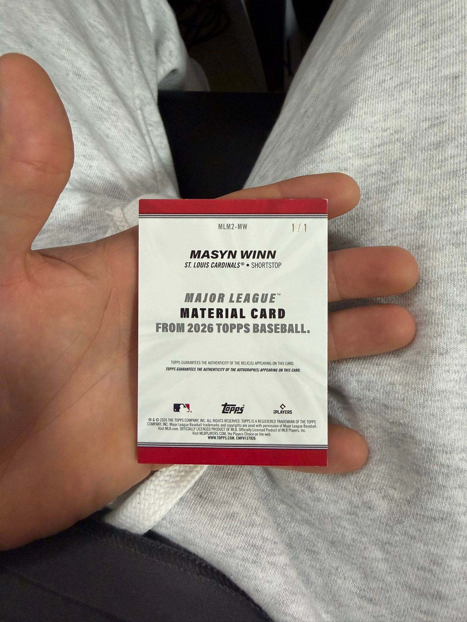 Masyn Winn 1/1 autographed Topps card pull