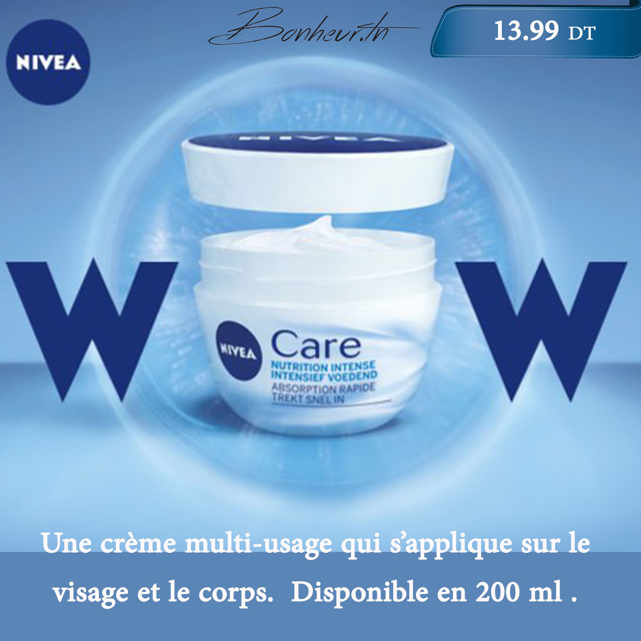 Crème Visage Et Corps Care Nutrition Intense 200 Ml - Soin Hydratant - Neuf