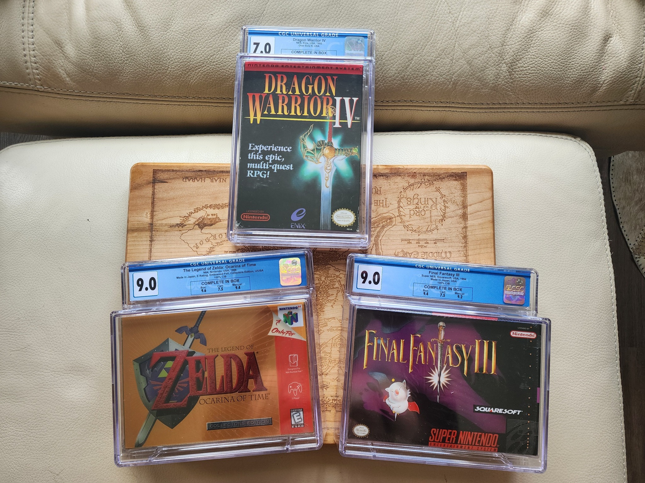 CGC-graded NES games Dragon Warrior IV, The Legend of Zelda