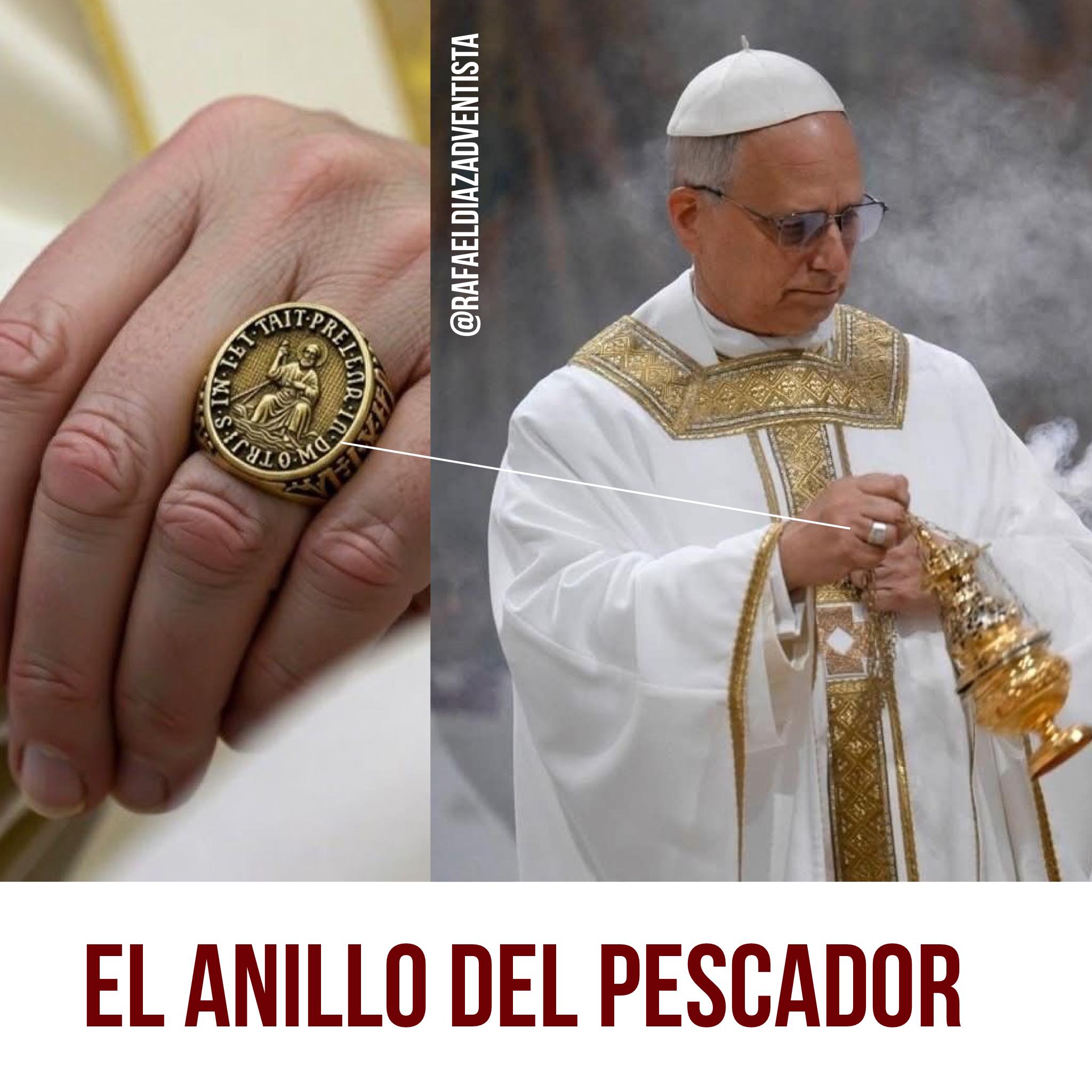 Rafael Diaz - El anillo de oro que porta el Papa Leon XIV,... | Facebook