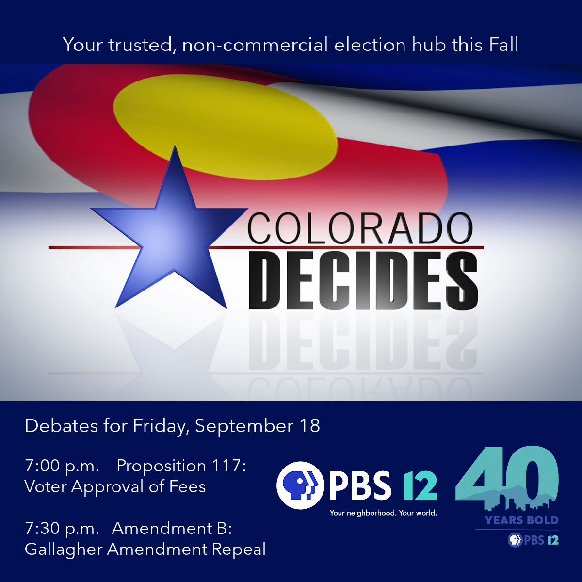 PBS12 - Join us for the next round of Colorado Decides debates. Here's ...