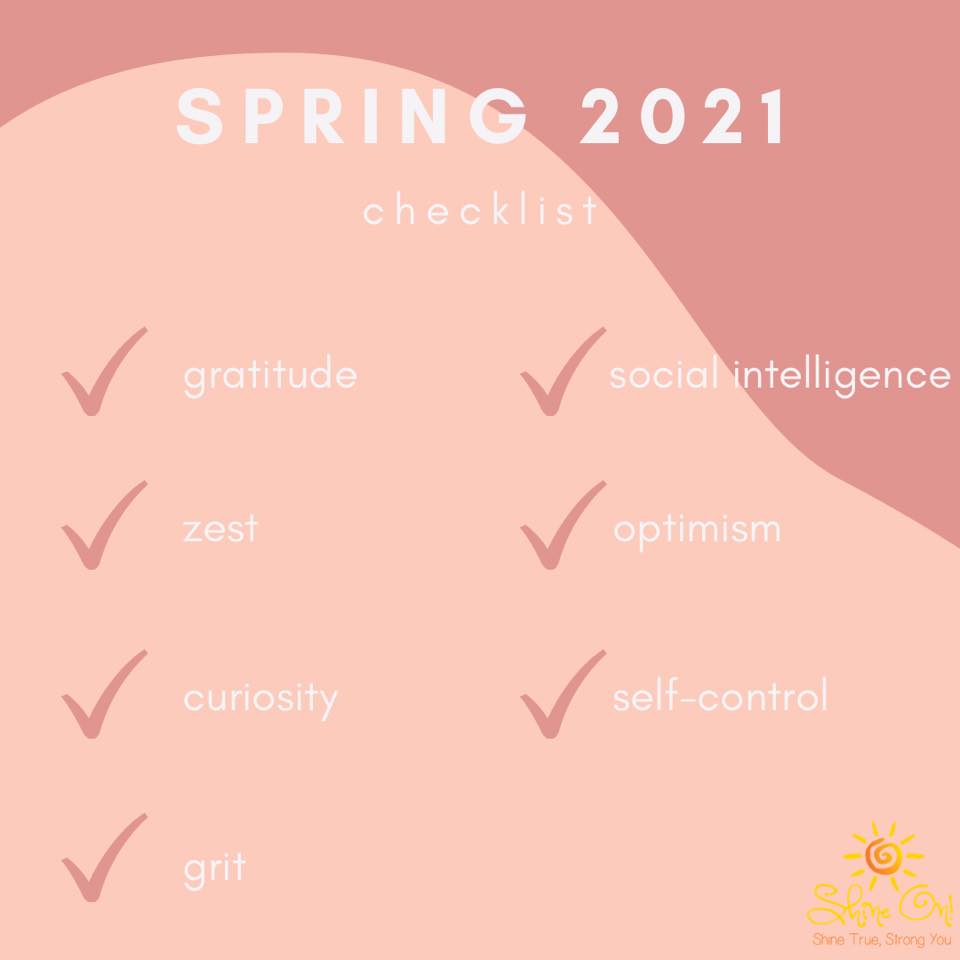 Shine On - spring 2021 semester checklist do you have...