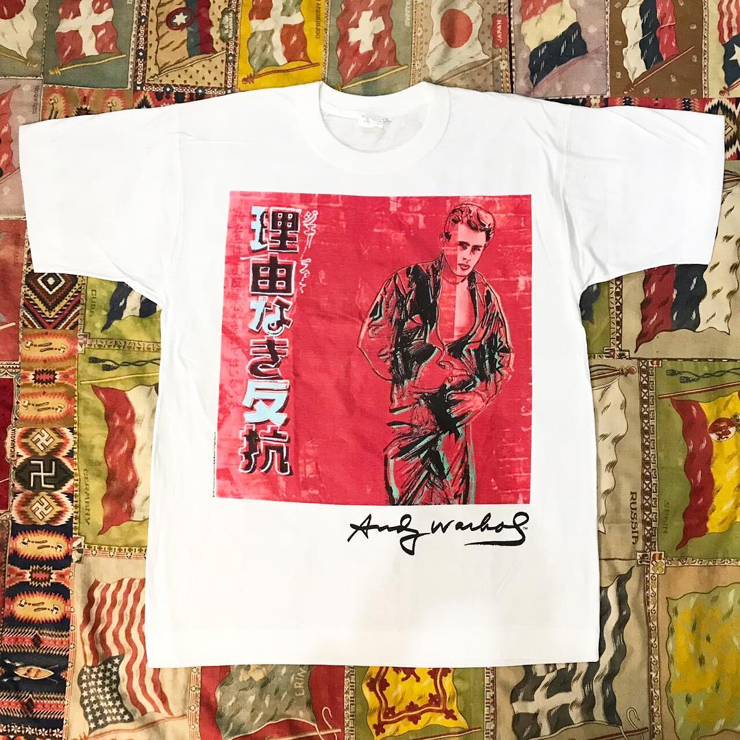 S*l様 Andy Warhol 理由なき反抗 Tシャツ【L】 NOS 90's Andy Warhol official t shirts Body: Swan Brand(made in