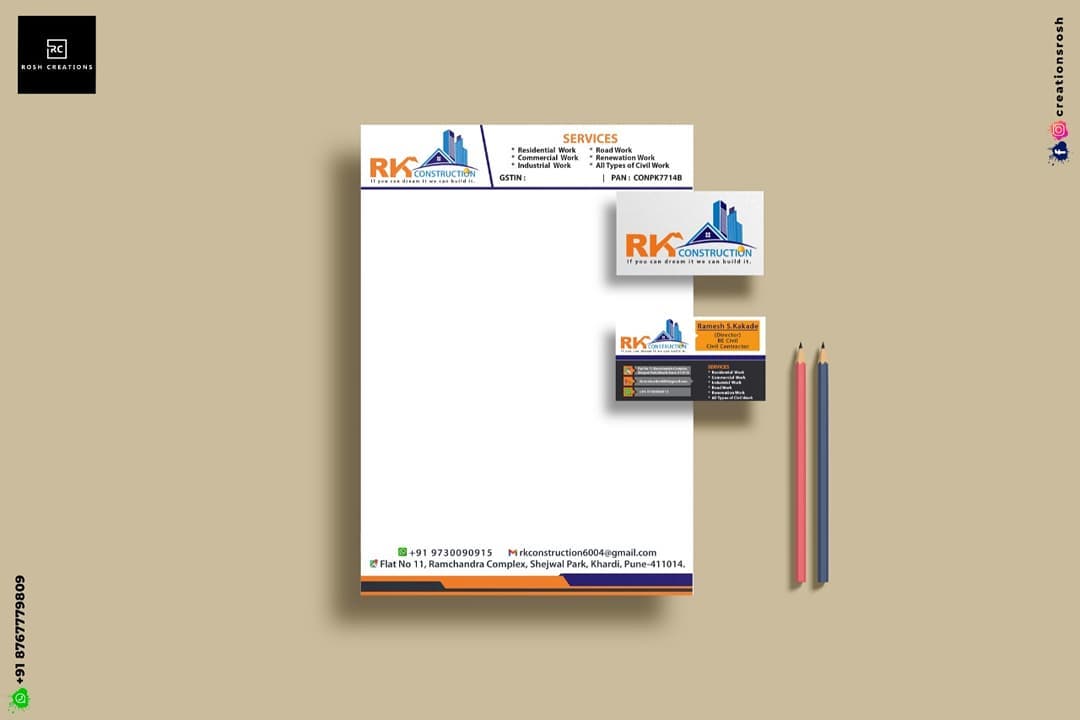 Rosh Creations - Create *Logo, Visiting Card & Letterhead Design for RK ...