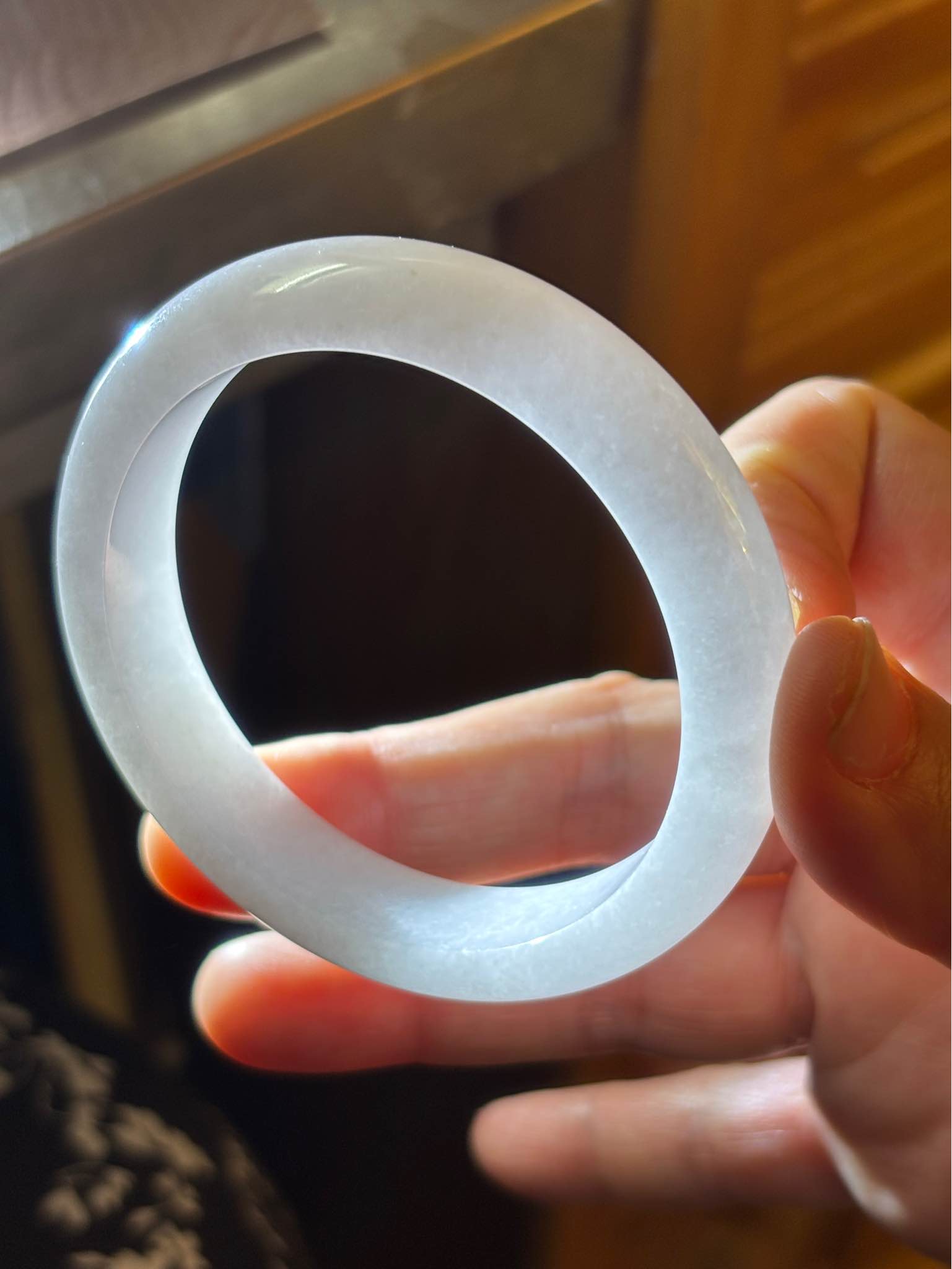 本翡翠 白底青 竹 新品 0073 翡翠A貨手鐲白月光組合含