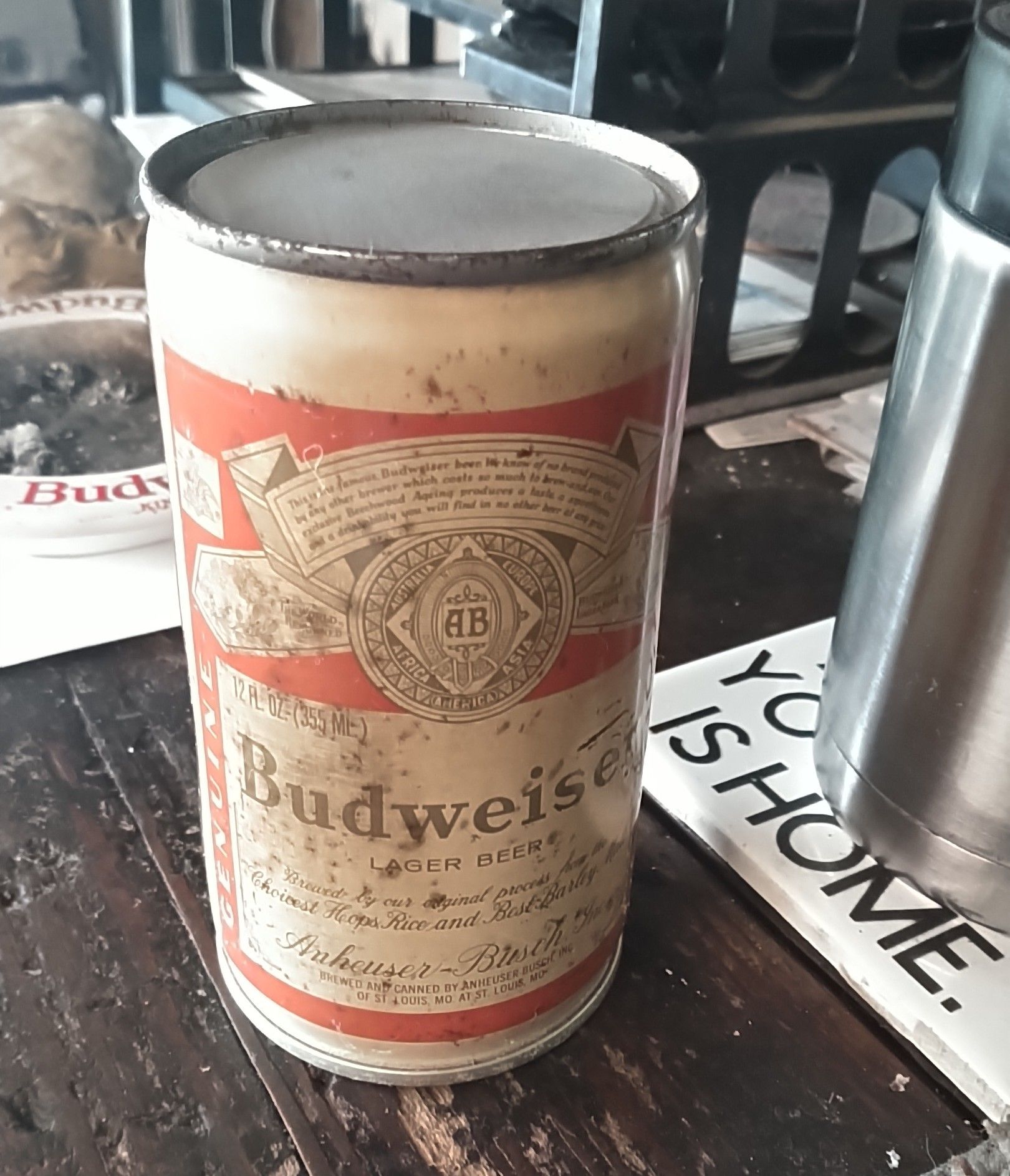 1970 Budweiser Lager Beer 12oz Tab Top Can