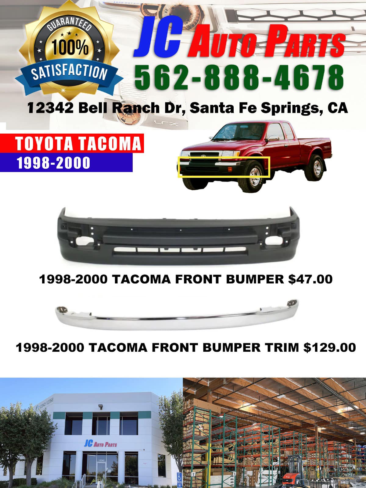 Front Bumper Reinforcement For 1998-2000 Toyota Tacoma 2WD TO1006170
