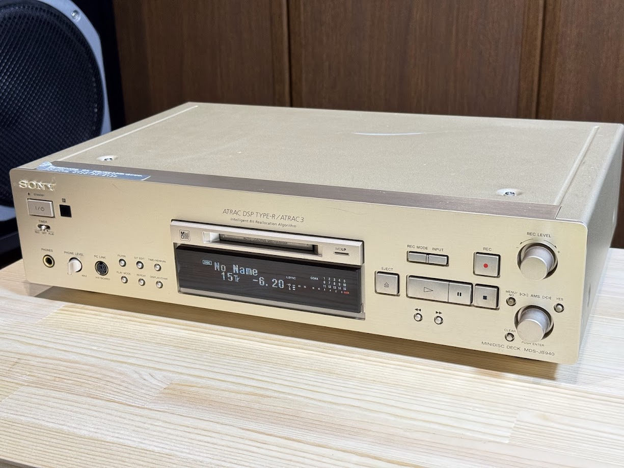 MDデッキ、SONY MDS-JB940を入手しました。 ジャンク品でしたが、正常
