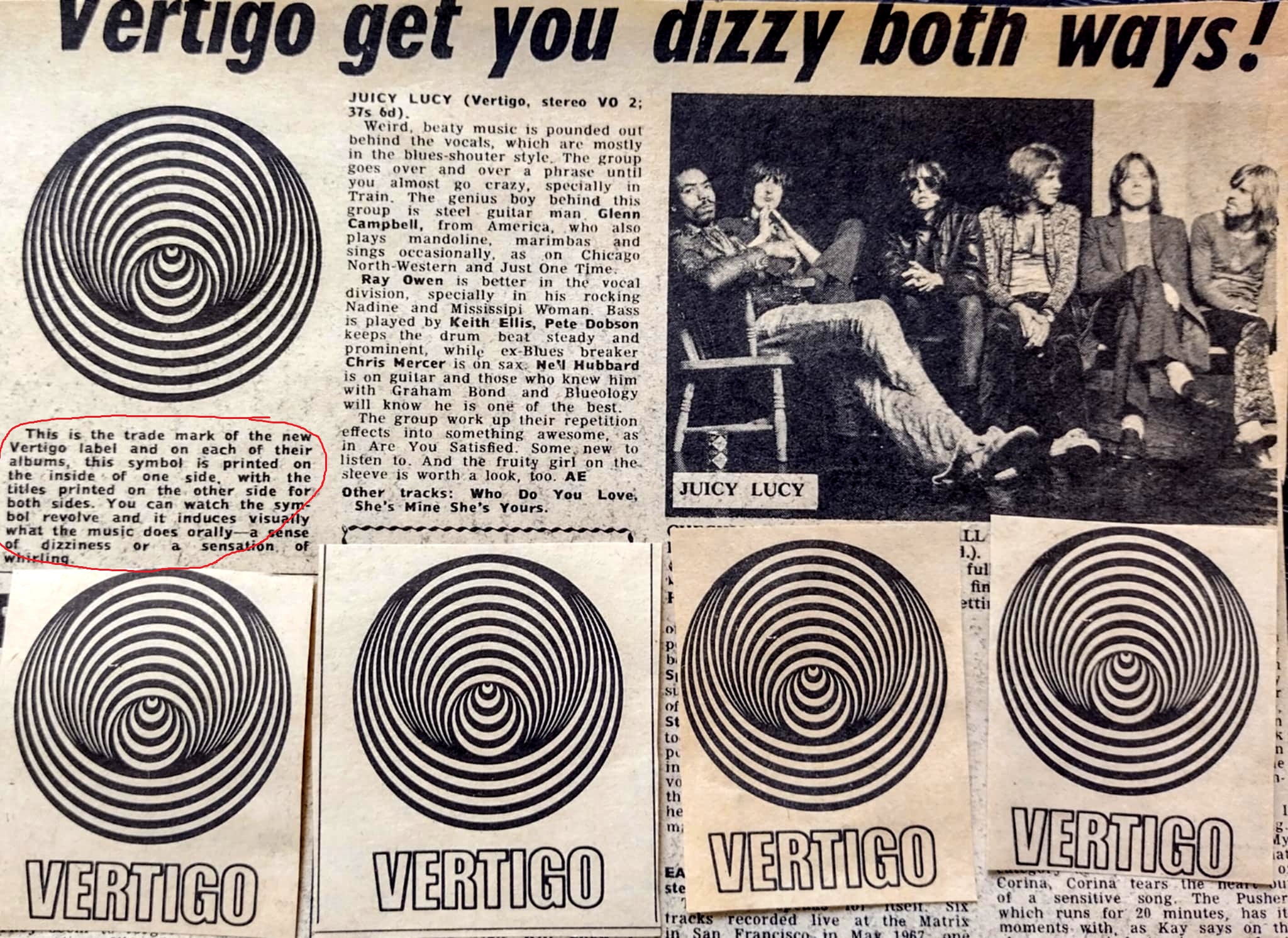 VERTIGO　　1ST + 2ND Vertigo records first album release