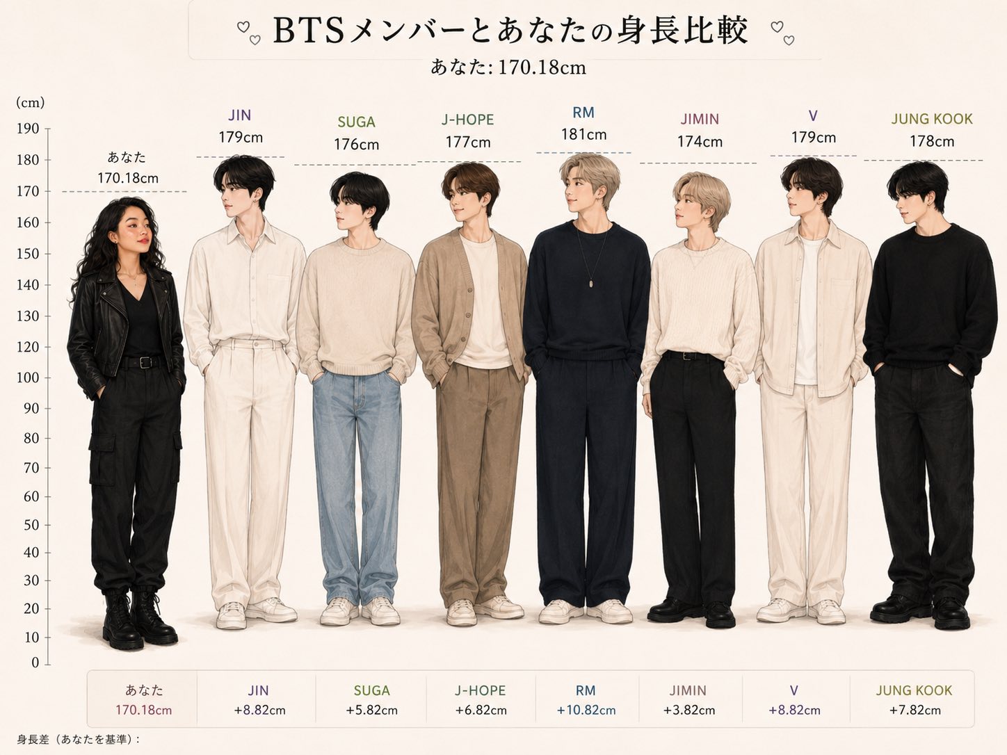 bts メンバー 身長