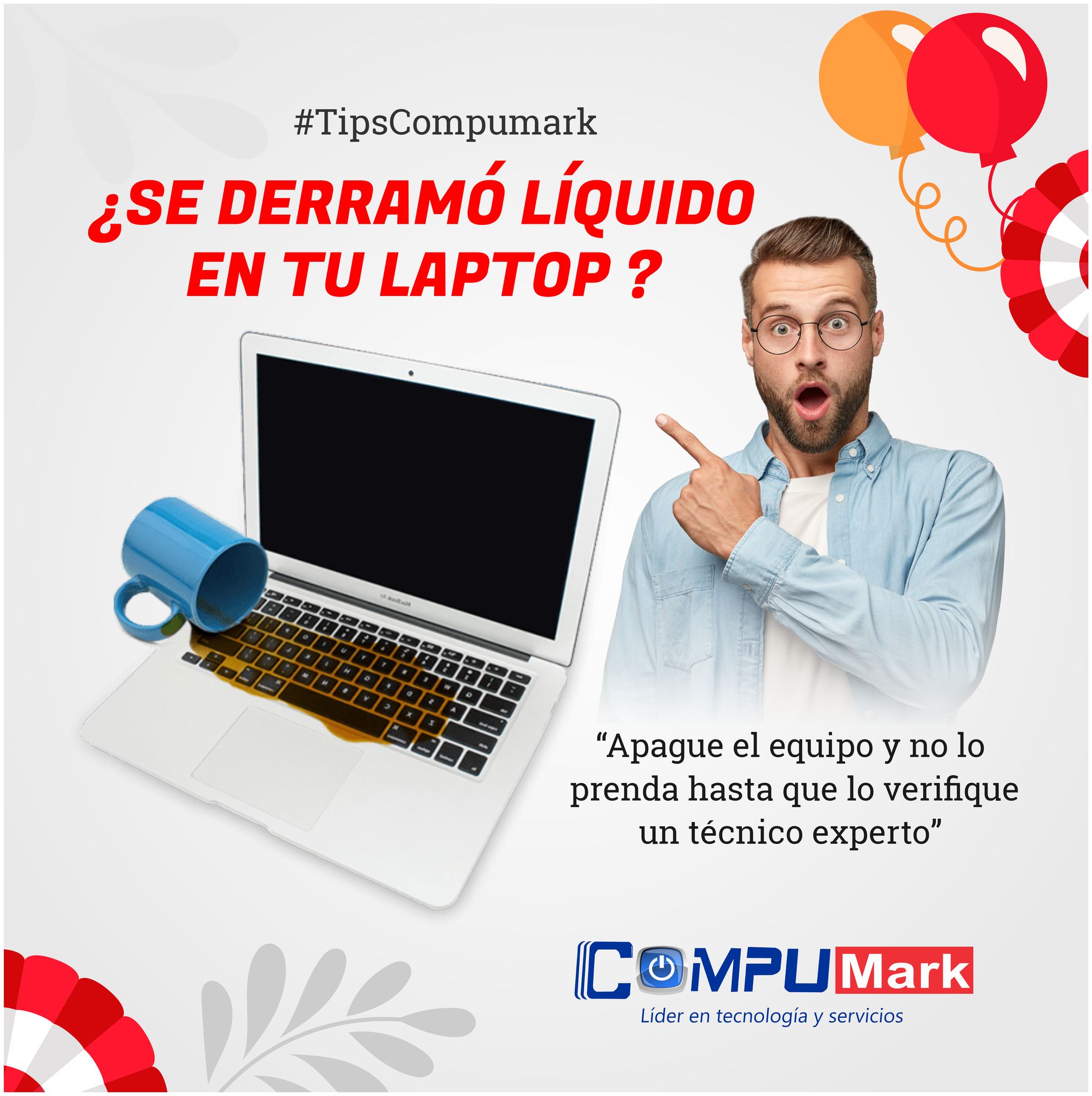 Compumark - #IMPORTANTE 🚨Si por accidente derramaste tu... | Facebook
