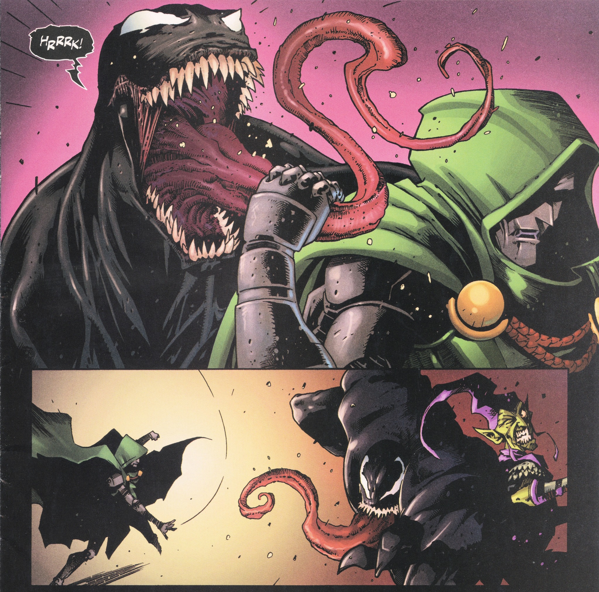 This panel. From Marvel KITH Supervillains #1, Venom tongue tied
