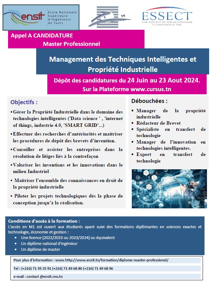 ENSIT : Ecole Nationale Supérieure d'Ingénieurs de Tunis | Tunis