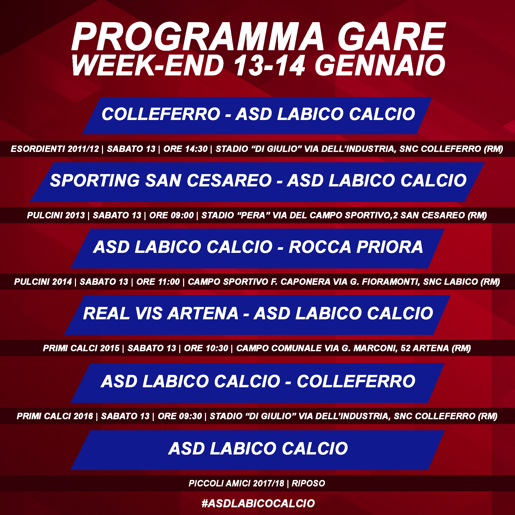 Programma ricco per il nostro settore... - ASD Labico Calcio | Facebook