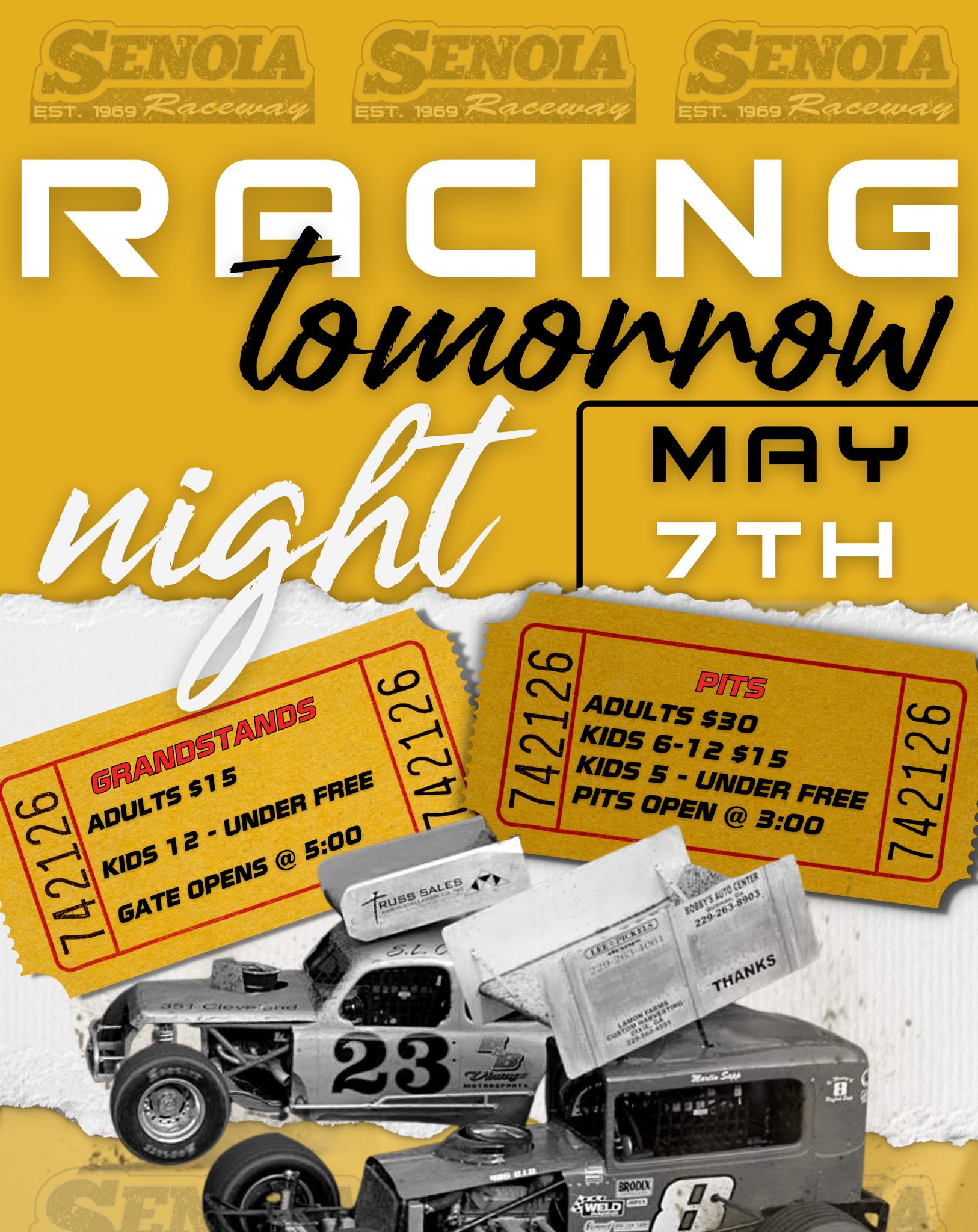 Senoia Raceway - TOMORROW, racing at SENOIA RACEWAY! Classes: Hot Shots ...