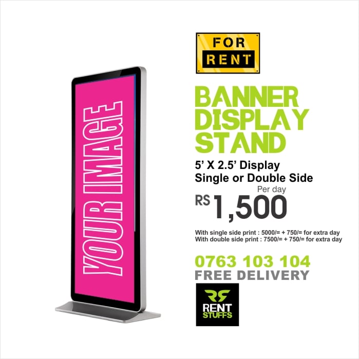 Rent Stuffs - Banner Display Stand for Rent 5’ X 2.5’... | Facebook