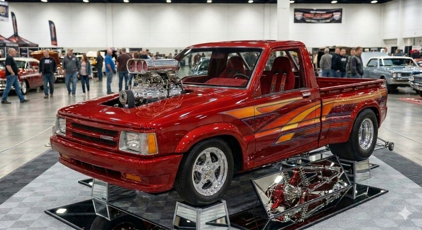 1993 Mazda B2200 Pro-Street with a Blown 426 Hemi, Chopped, and Tubbed